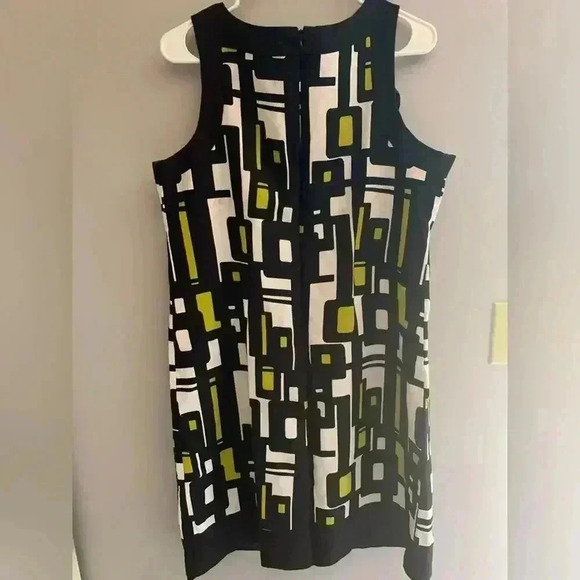 Woman’s New Directions Geometric Lined Beaded Neckline Tank Top Dress Size 14 - Picture 6 of 8